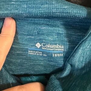 Columbia Teal Ribbed Crewneck Pullover